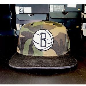 Brooklyn Nets NBA Adidas Black/Camo Snapback Hat